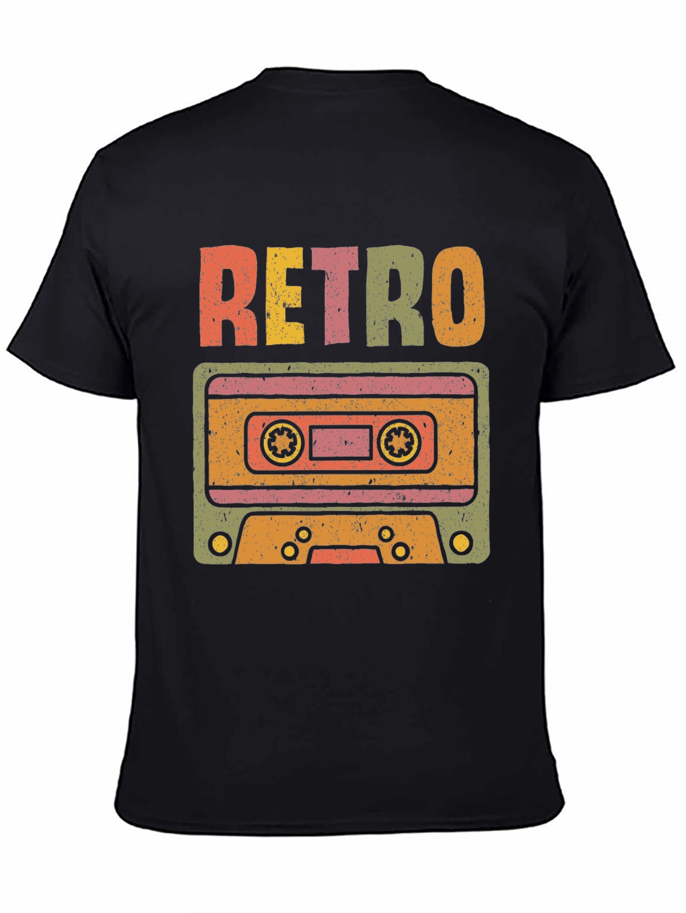 Black Retro Cassette Tape T-Shirt - Vintage Style view 4