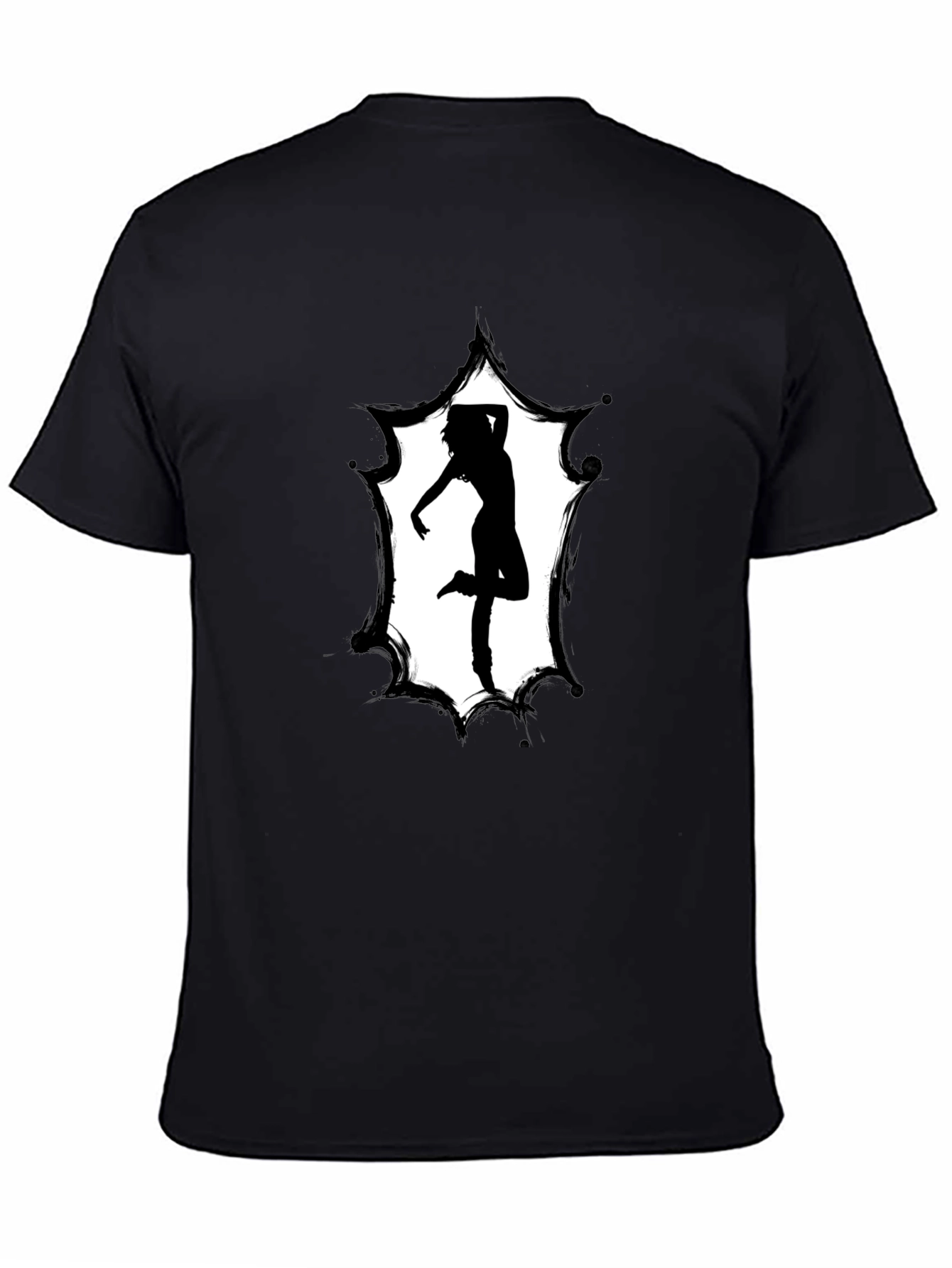 Black Silhouette Dancer Graphic Tee - Modern Black T-Shirt view 4