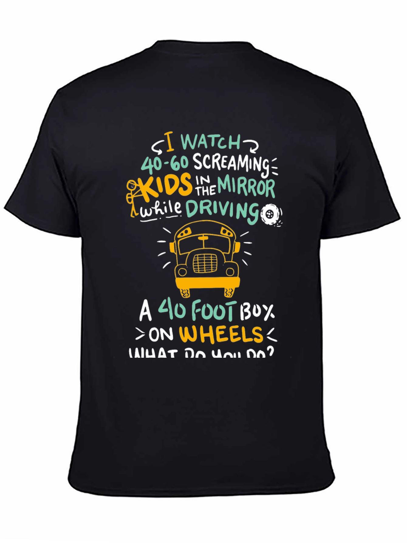 Black Funny School Bus Driver T-Shirt view 4
