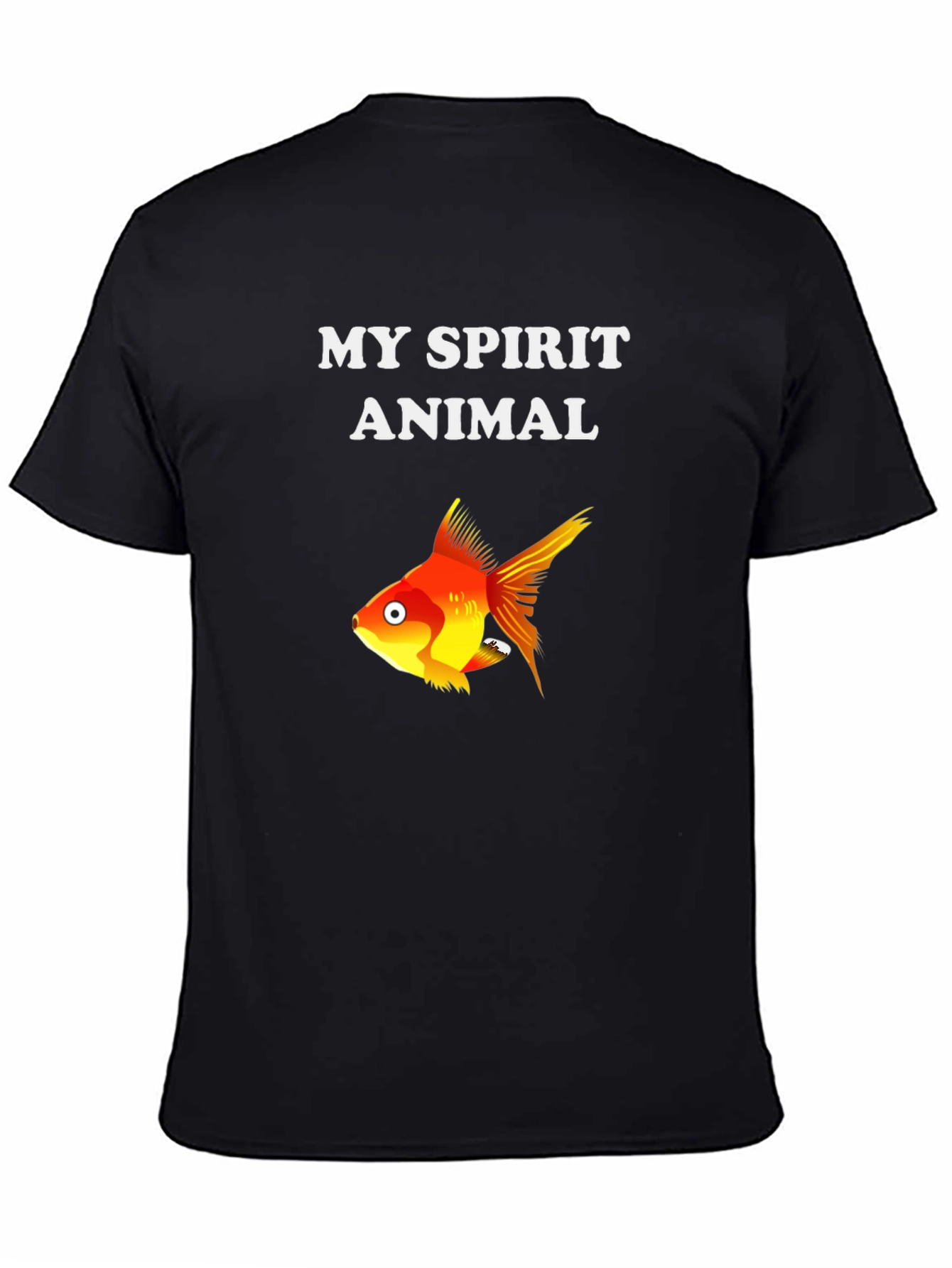Black My Spirit Animal Goldfish Graphic Tee - Soft Cotton Blend view 4