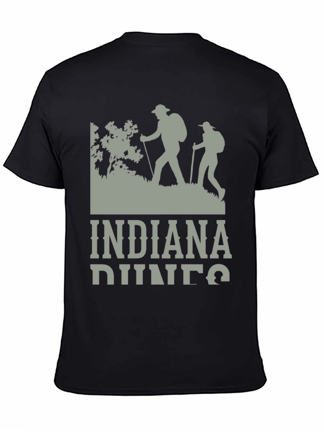 Black Indiana Dunes Hiking T-Shirt, Outdoor Adventure Tee view 4