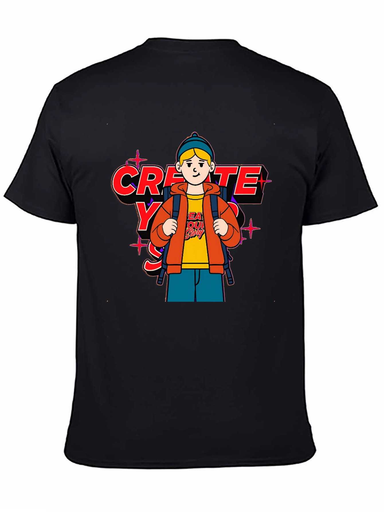 Black Create Your Story T-Shirt view 4