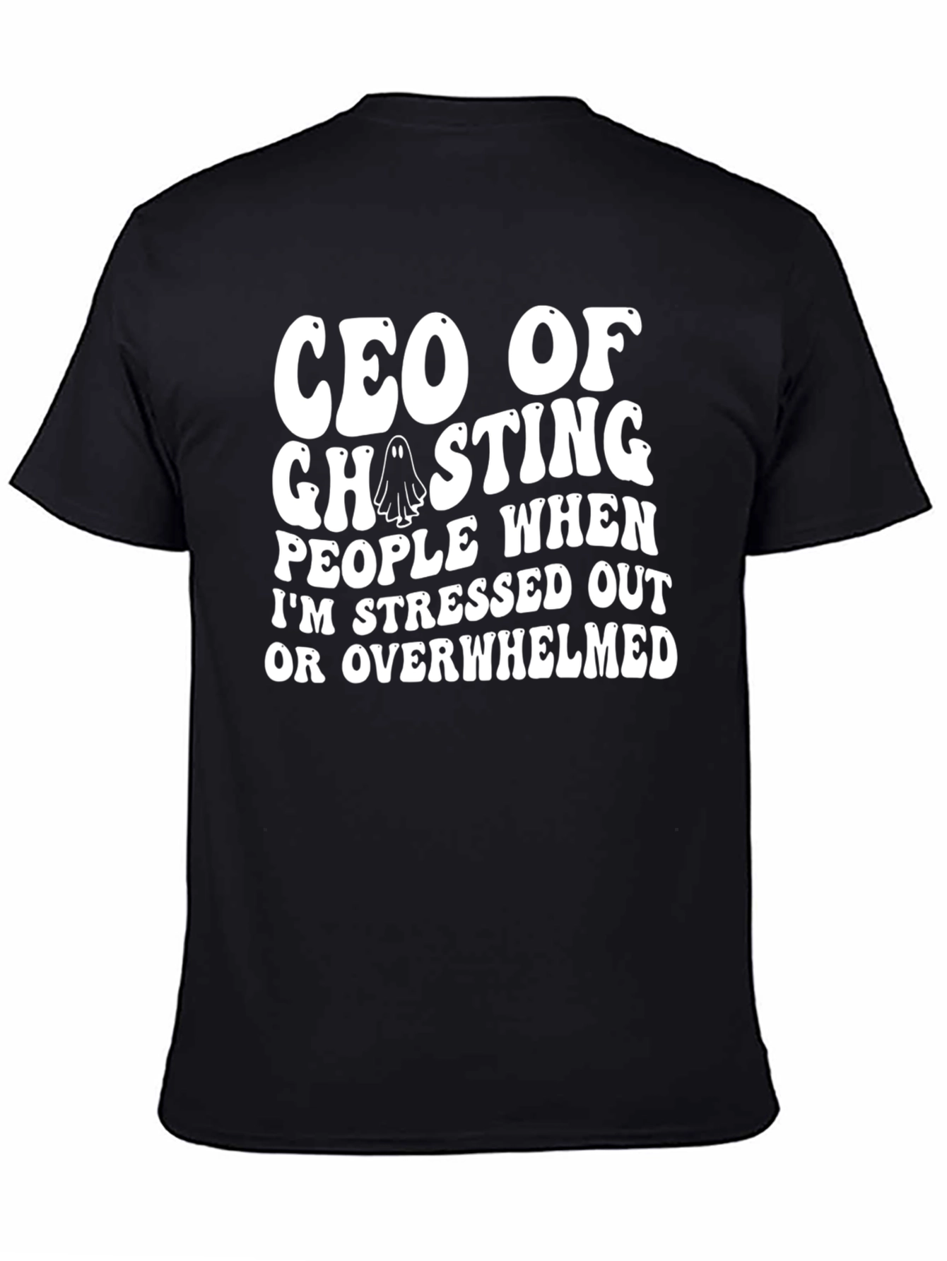 Black CEO of Ghosting Funny Slogan Graphic Tee view 4