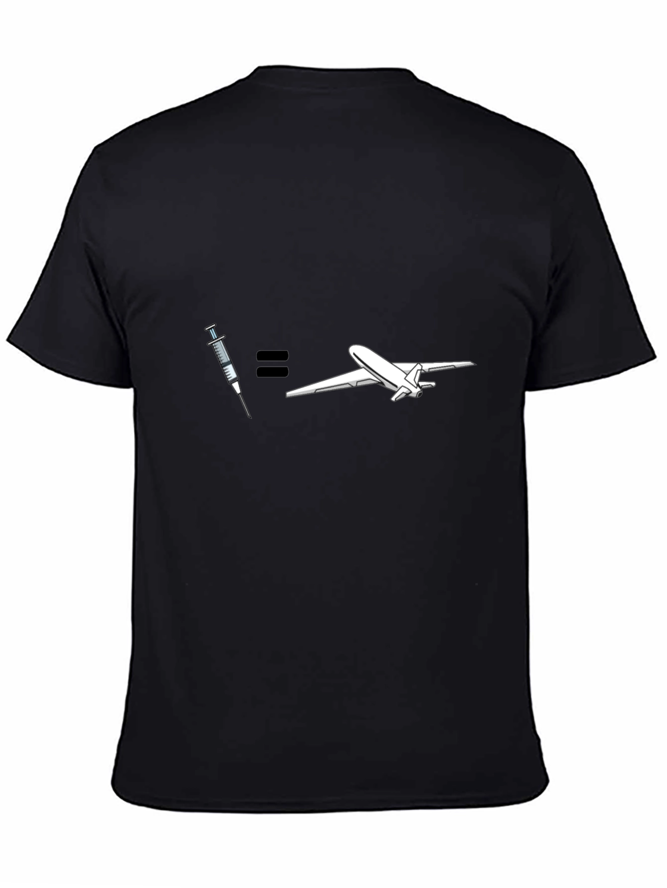 Black Vaccine = Travel Graphic T-Shirt view 4