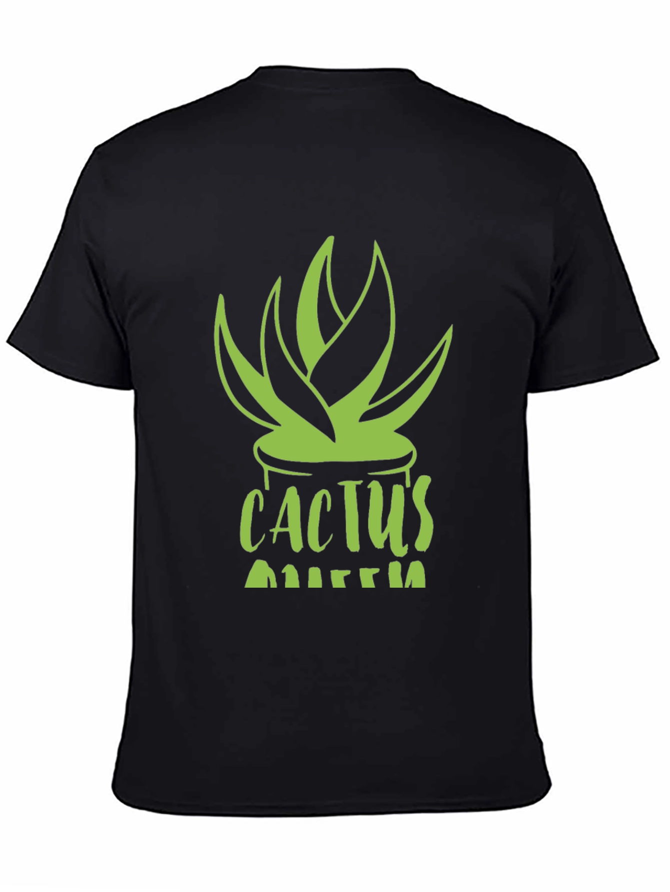 Black Cactus Queen Black T-Shirt - Stylish Plant Lover Tee view 4