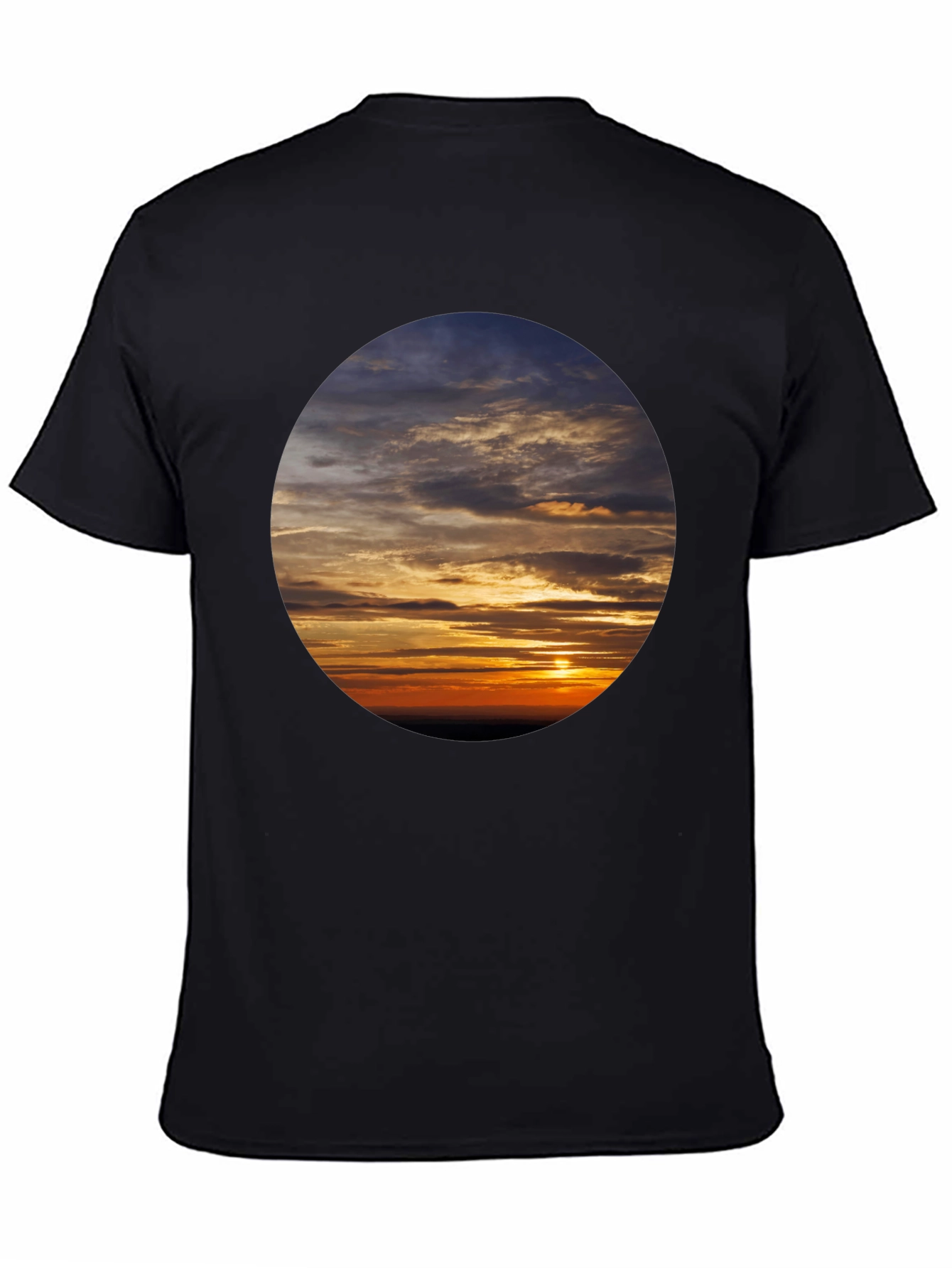 Black Sunset Sky Graphic Tee - Soft Cotton Casual Shirt view 4
