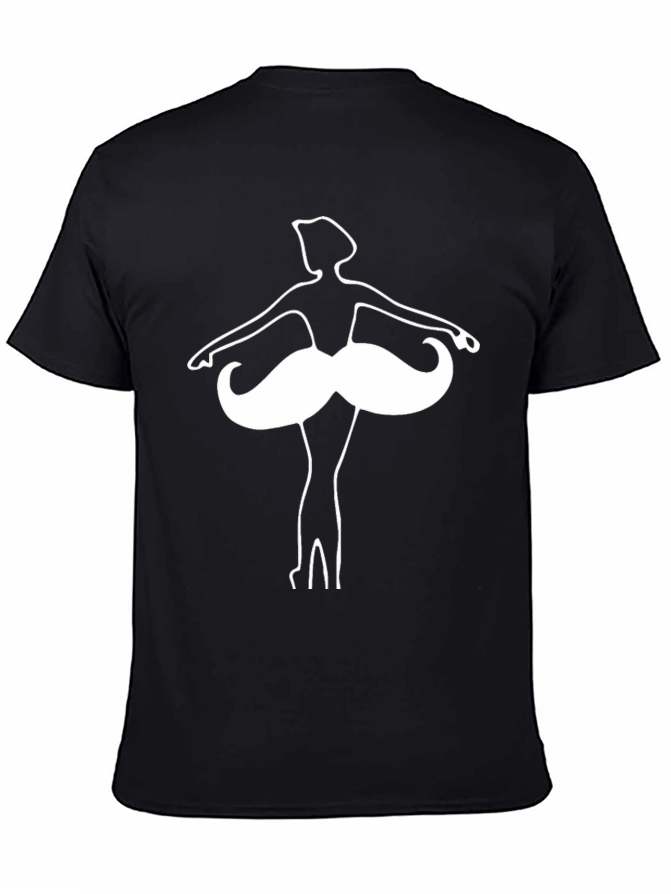 Black Ballerina Mustache Graphic Tee - Quirky Humor T-Shirt view 4