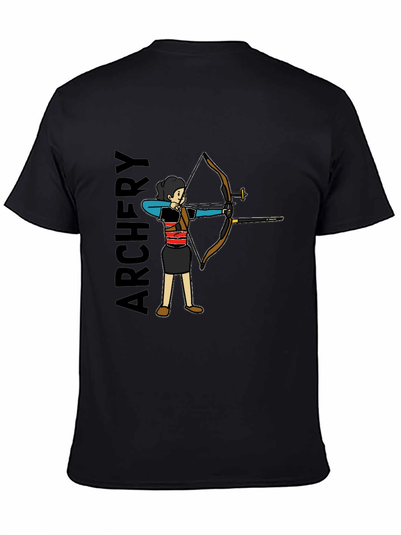 Black Archery T-Shirt - Black Cotton Tee for Archer view 4