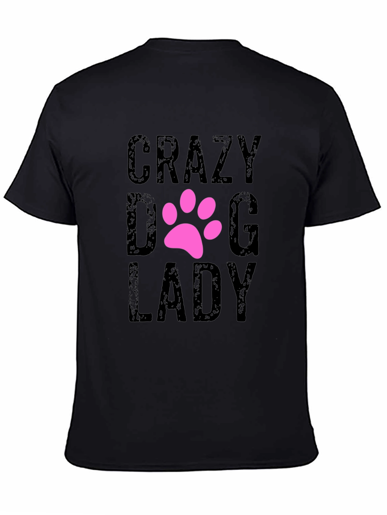 Black Crazy Dog Lady T-Shirt - Cute Pet Lover Tee view 4