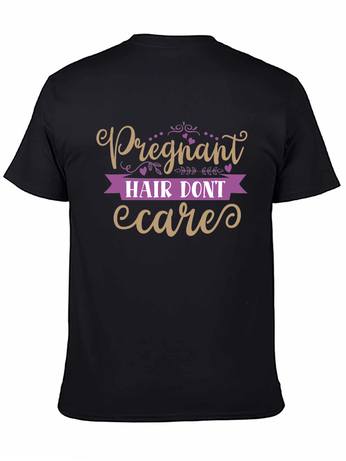 Black Pregnant Hair Don't Care T-Shirt view 4