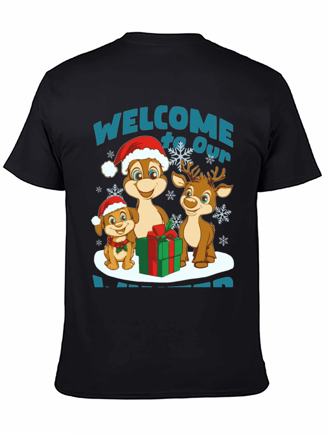 Black Festive Christmas Character T-Shirt view 4