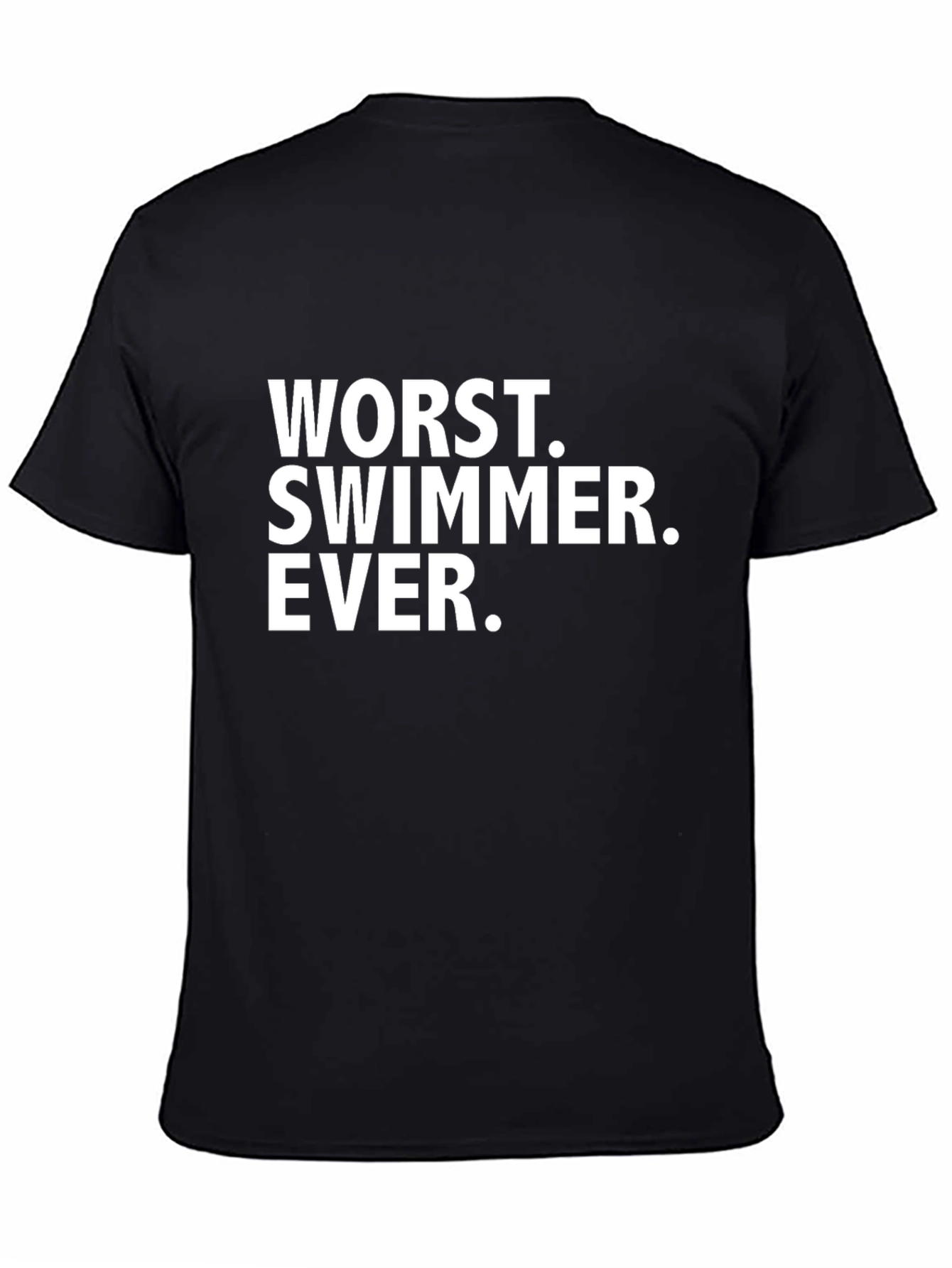 Black Worst Swimmer Ever Graphic T-Shirt view 4