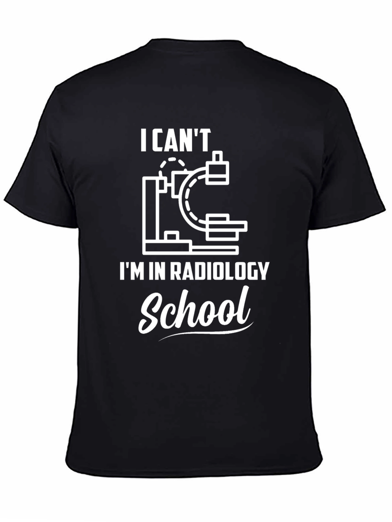 Black Radiology School T-Shirt - X-Ray Design view 4