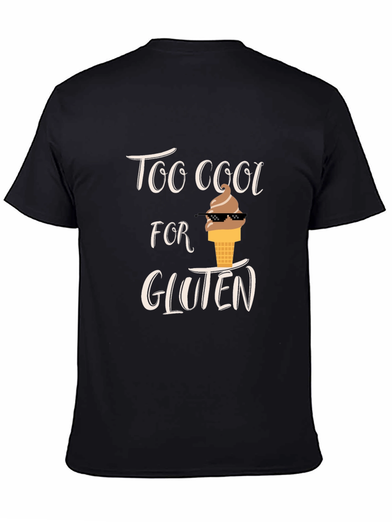 Black Too Cool For Gluten Black T-Shirt view 4