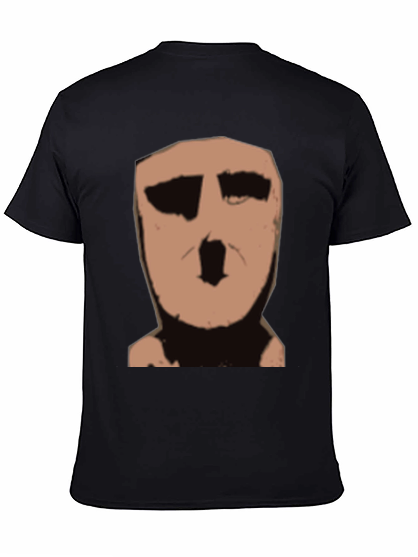 Black Abstract Face Graphic Black T-Shirt view 4