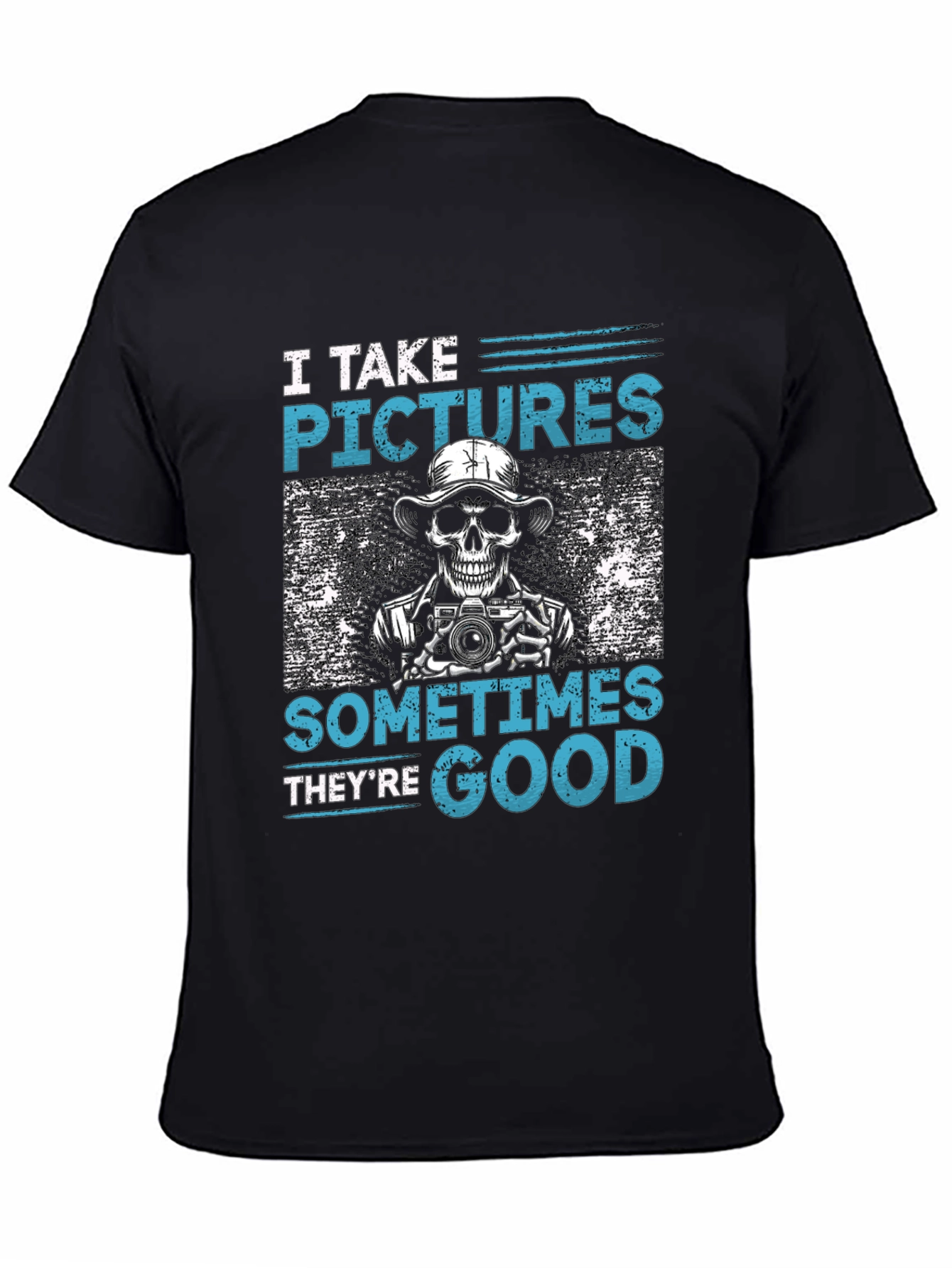 Black Funny Photographer Skeleton Graphic T-Shirt view 4