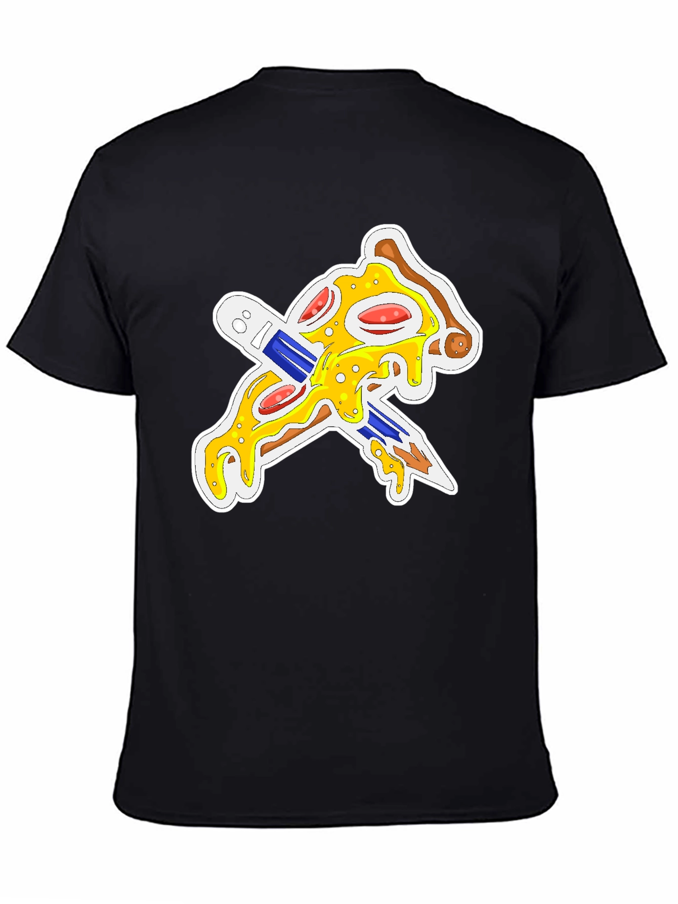 Black Pizza & Pencil Graphic T-Shirt - Black view 4