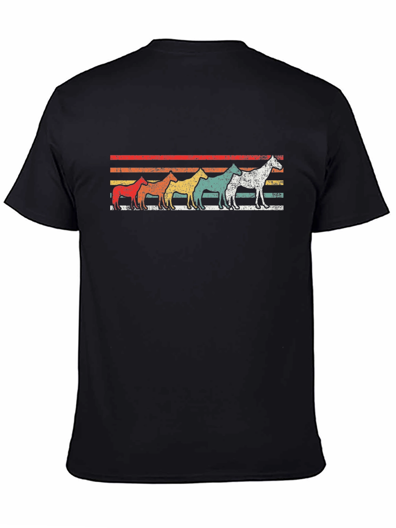 Black Retro Horse T-Shirt - Stylish Vintage Design view 4