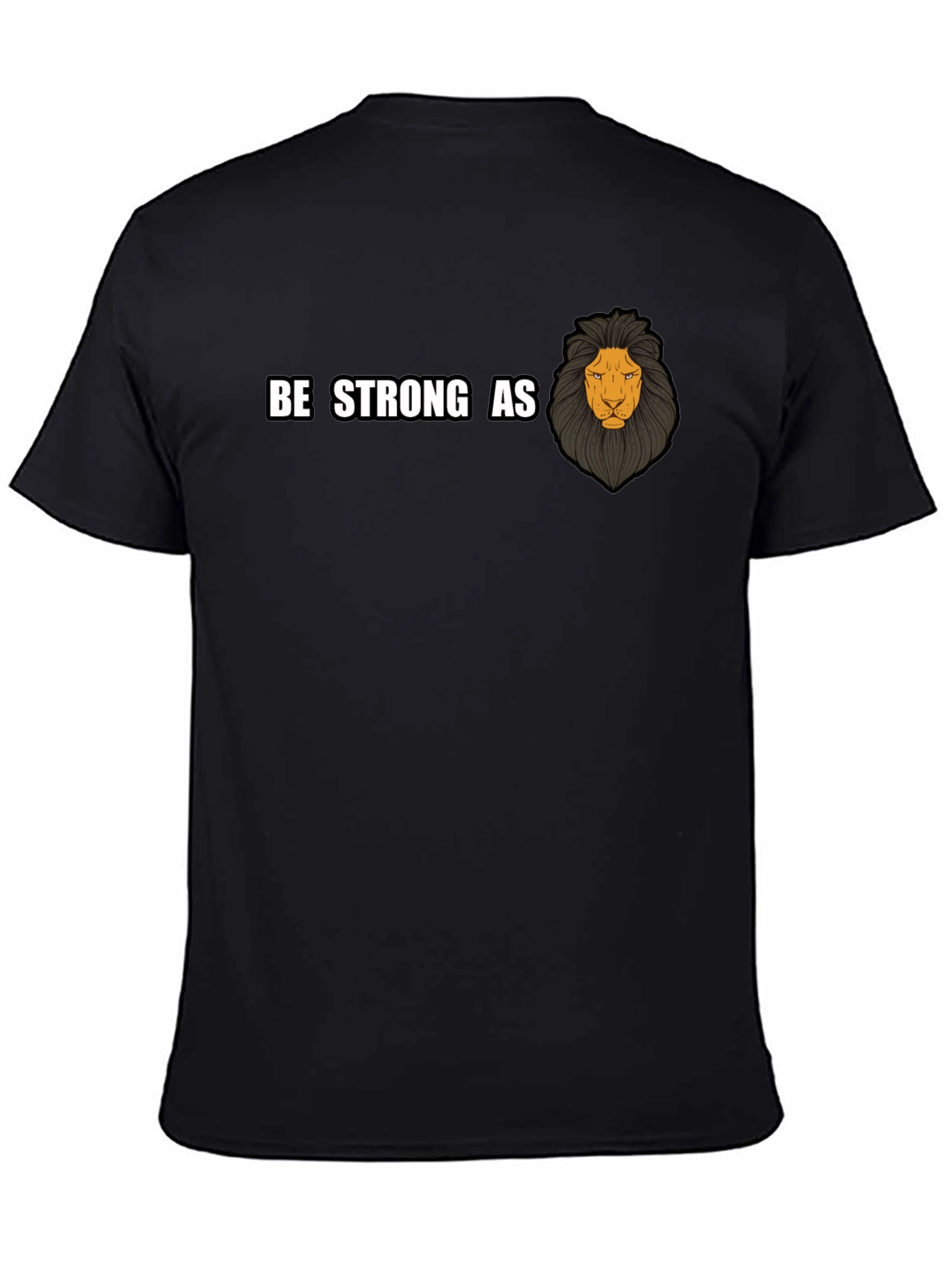 Black Be Strong As Lion Graphic T-Shirt view 4