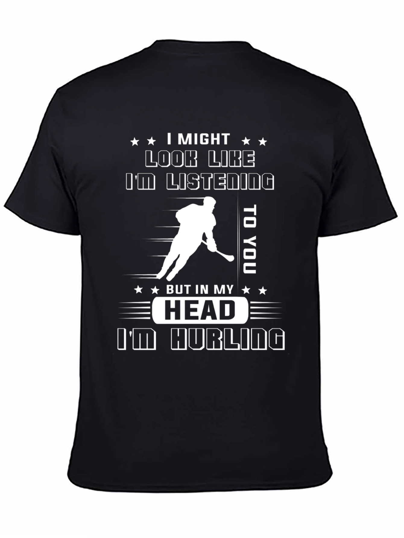 Black Hockey T-Shirt - I'm Hurling in My Head view 4