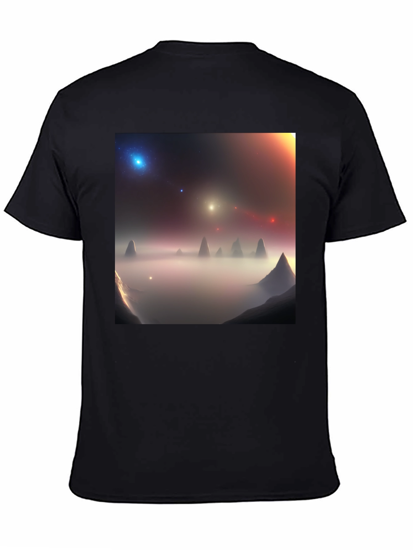 Black Nebula Vista Graphic Tee - Black Cotton Comfort view 4