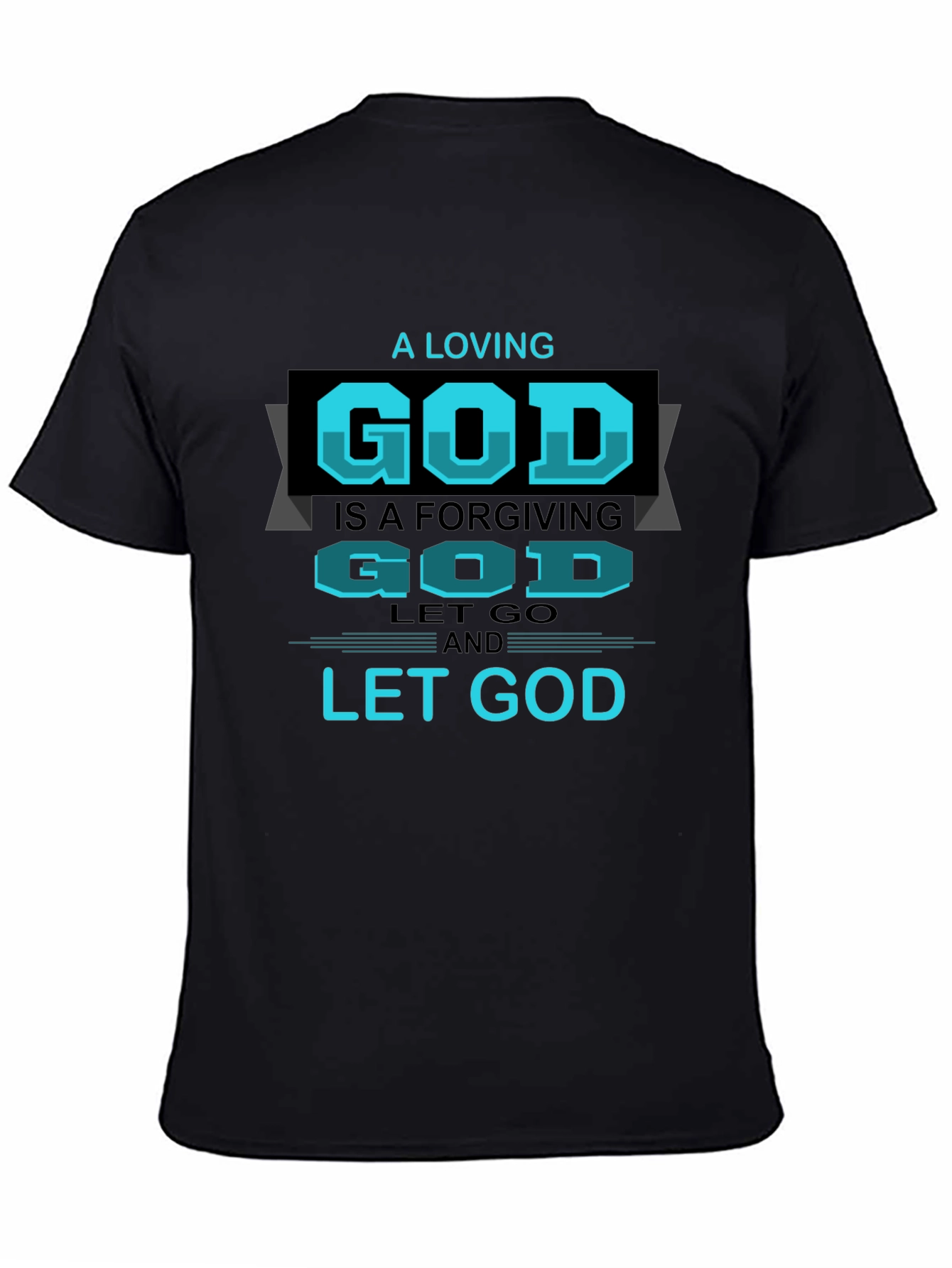 Black A Loving God Graphic T-Shirt view 4