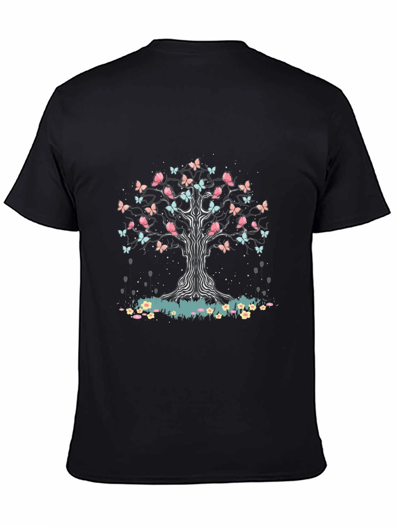 Black Butterfly Tree Graphic Tee view 4