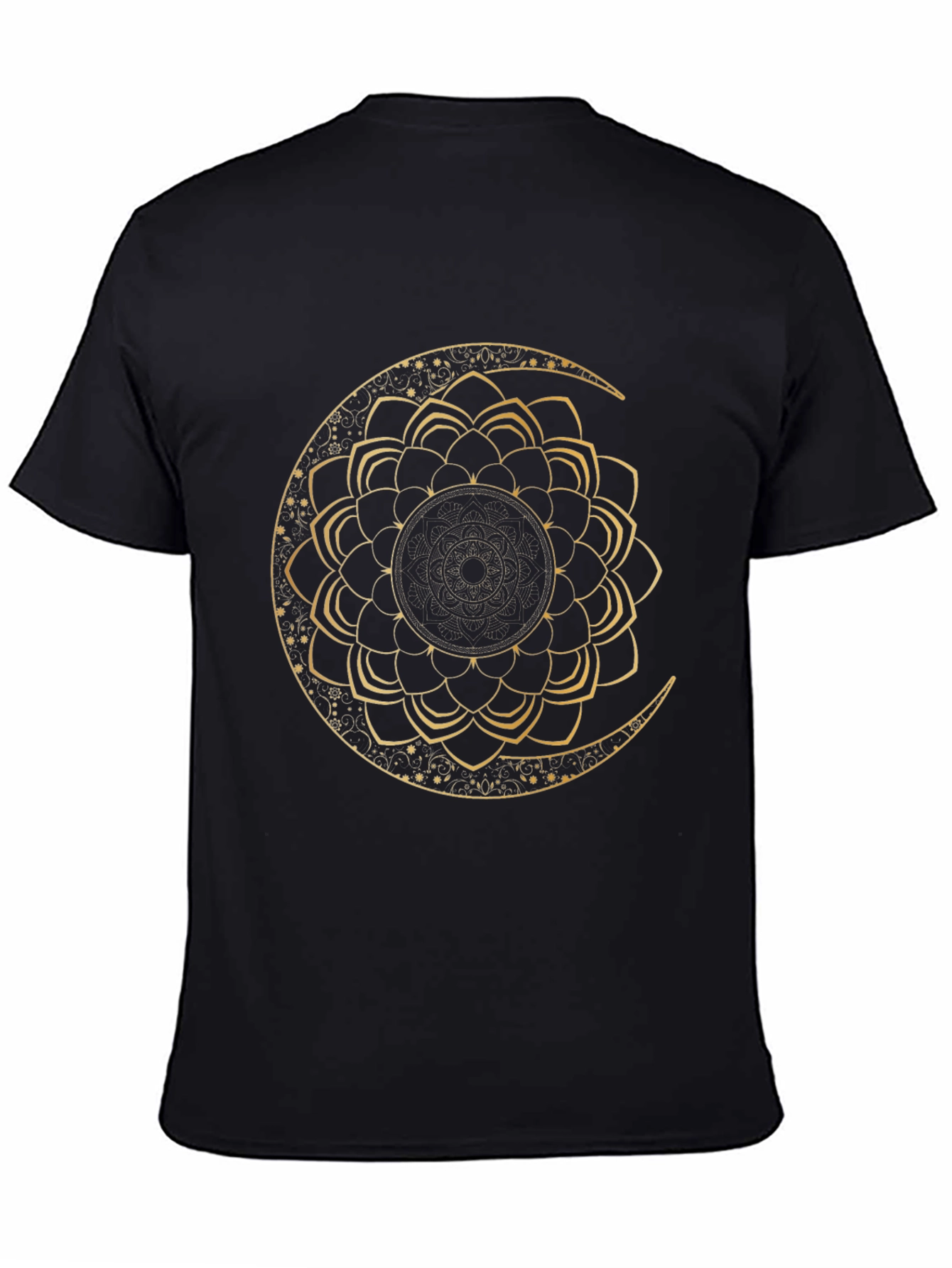 Black Moon Mandala Graphic Tee - Black view 4