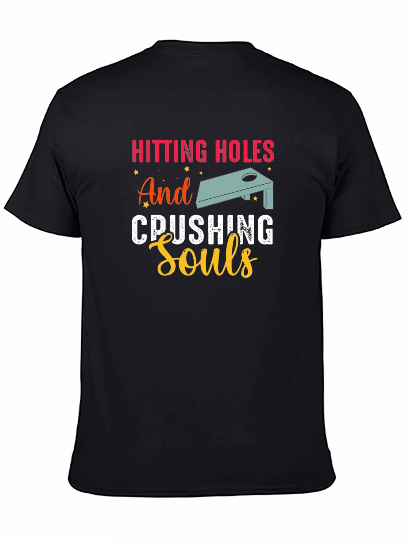 Black Hitting Holes and Crushing Souls Black T-Shirt view 4