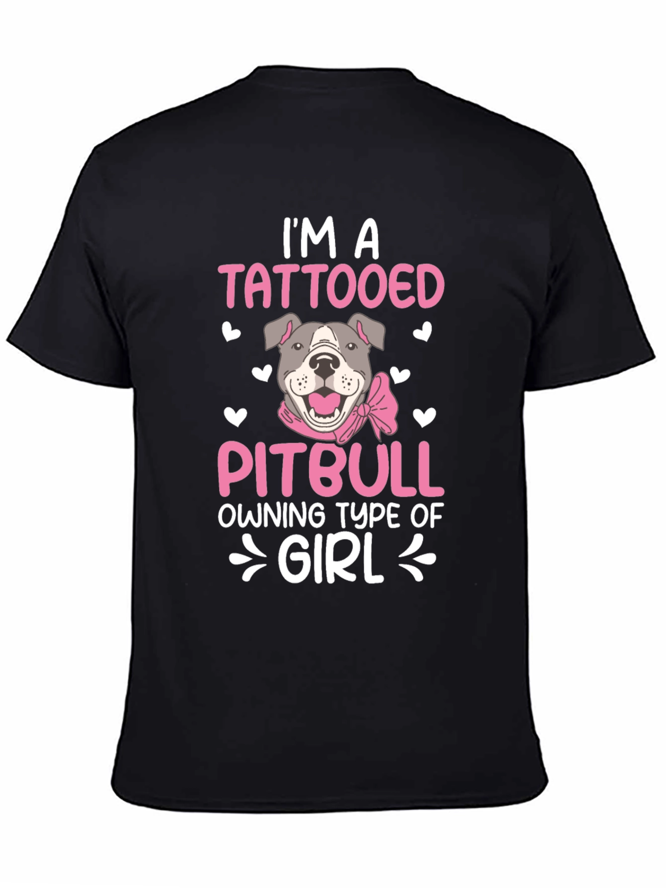Black Tattooed Pitbull Girl T-Shirt view 4