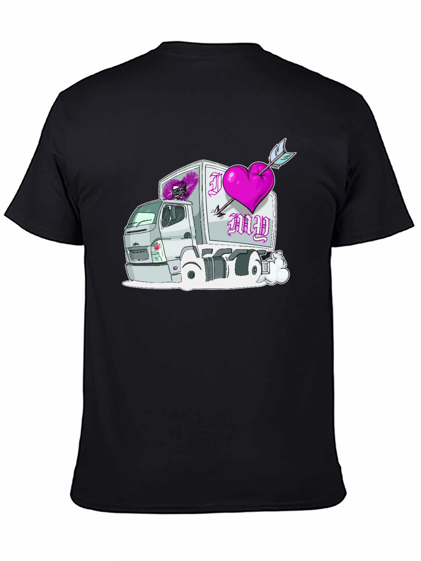 Black I Heart My Truck T-Shirt Black Cotton Graphic Tee view 4