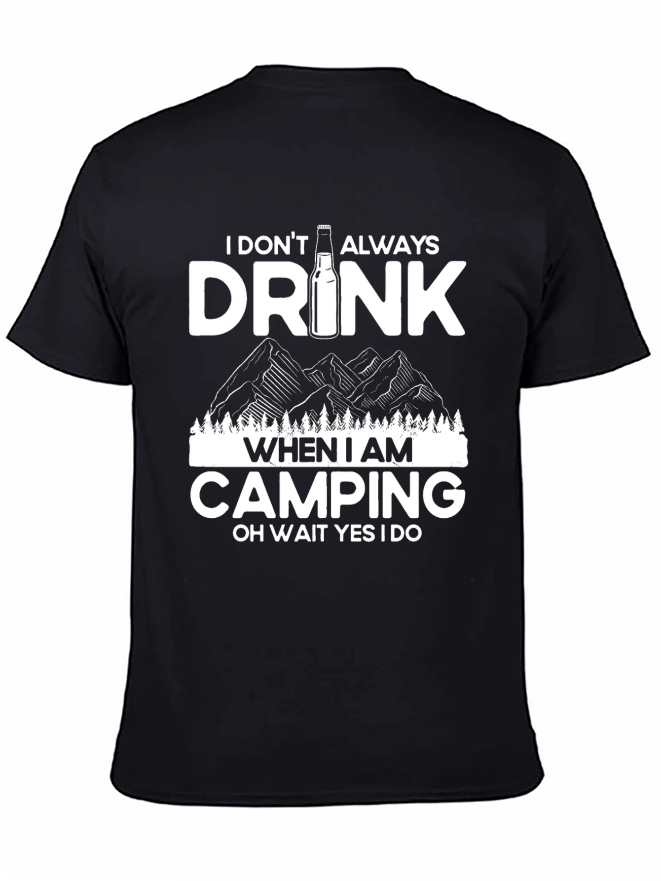 Black Funny Camping T-Shirt - I Drink When Camping view 4
