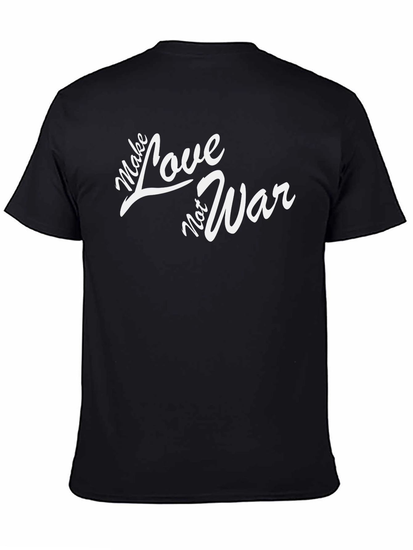 Black Make Love Not War Graphic T-Shirt - Black view 4