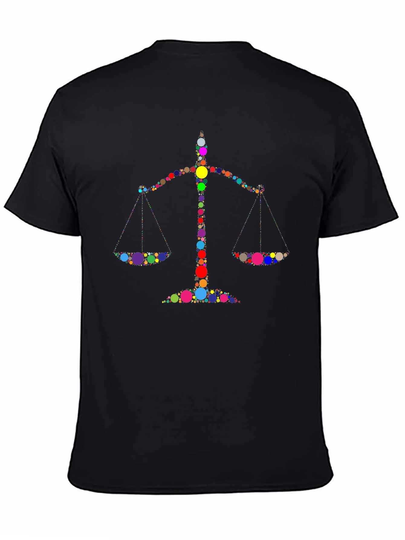 Black Justice Scales Graphic Black T-Shirt view 4