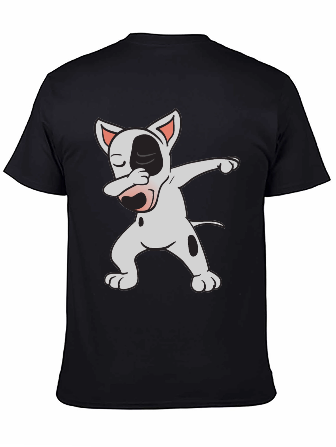 Black Dabbing Bull Terrier Graphic Tee view 4