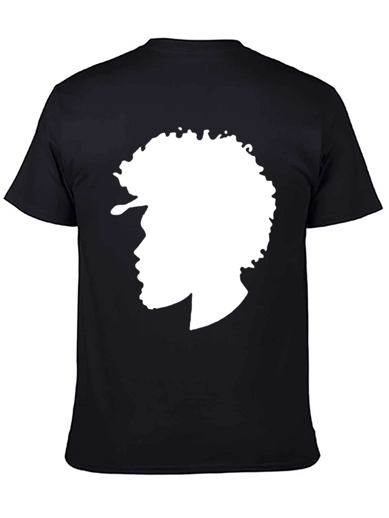 Black Afro Silhouette Graphic Tee - Stylish Black T-Shirt view 4