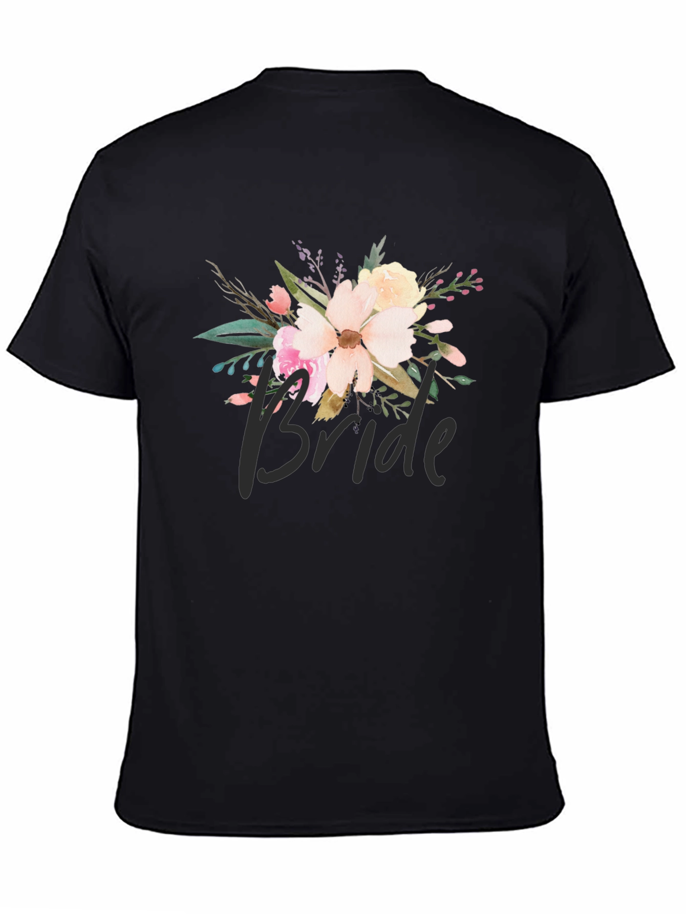 Black Bride Floral Graphic Black T-Shirt view 4