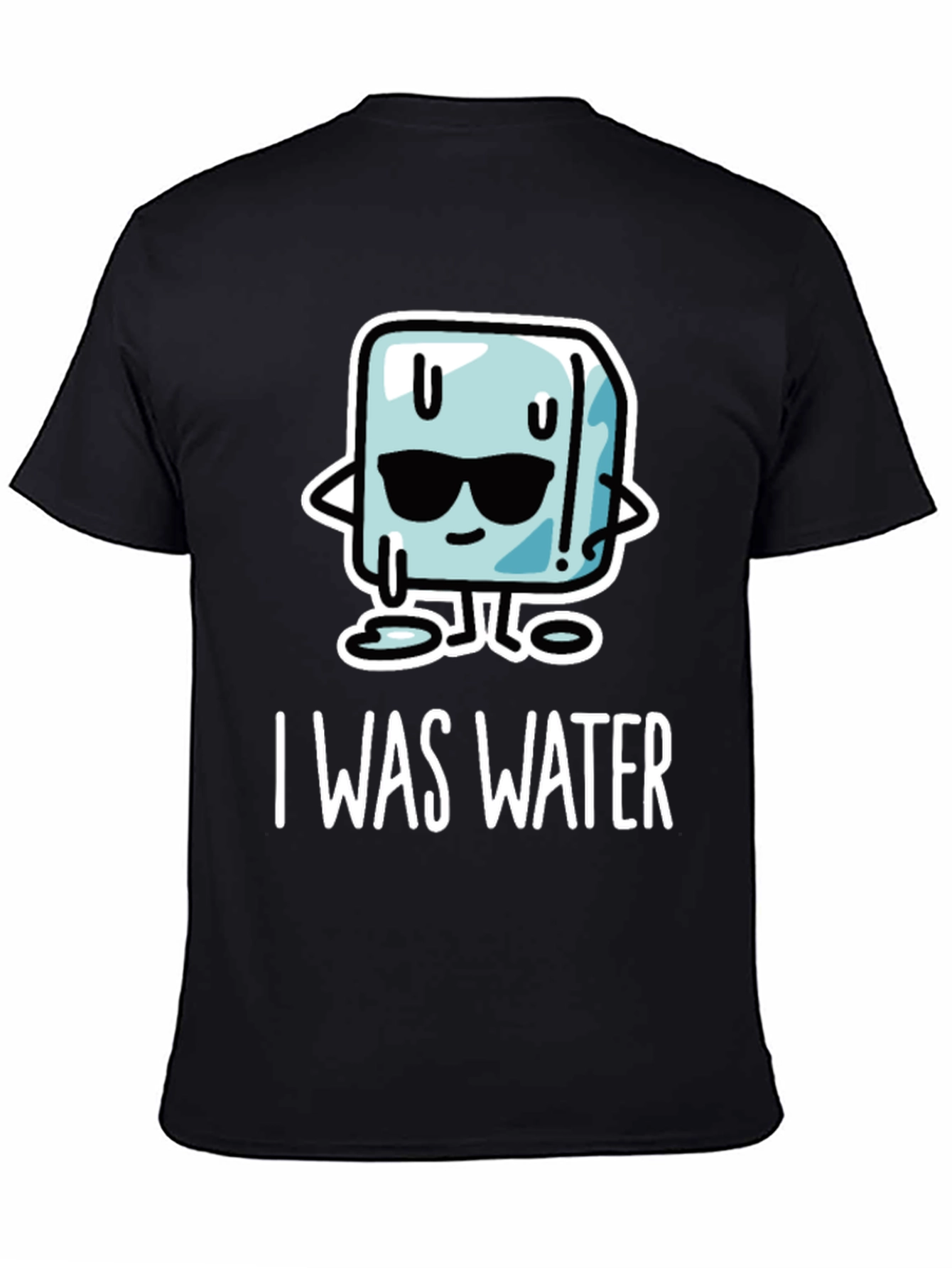 Black Cool Ice Cube T-Shirt - I Was Water Graphic Tee view 4