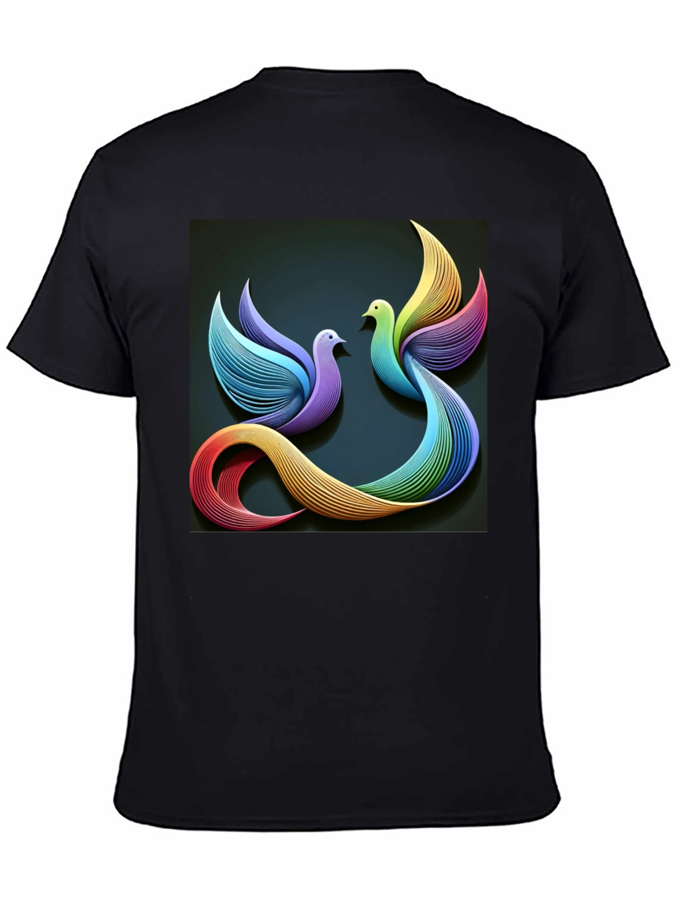 Black Rainbow Dove T-Shirt view 4