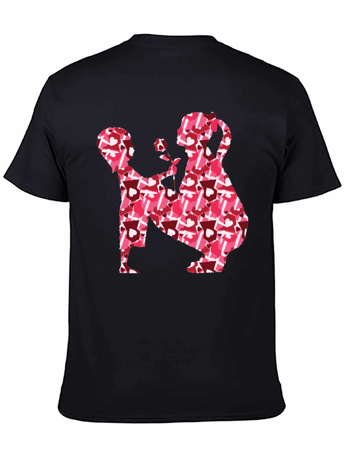 Black Romantic Heart Proposal Graphic Tee view 4