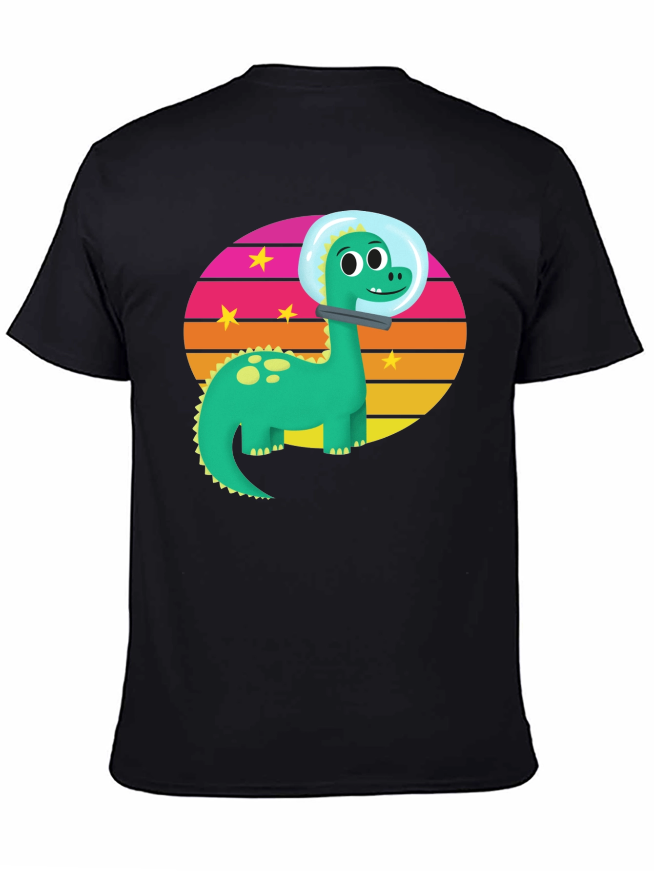 Black Dino Astronaut Graphic T-Shirt view 4
