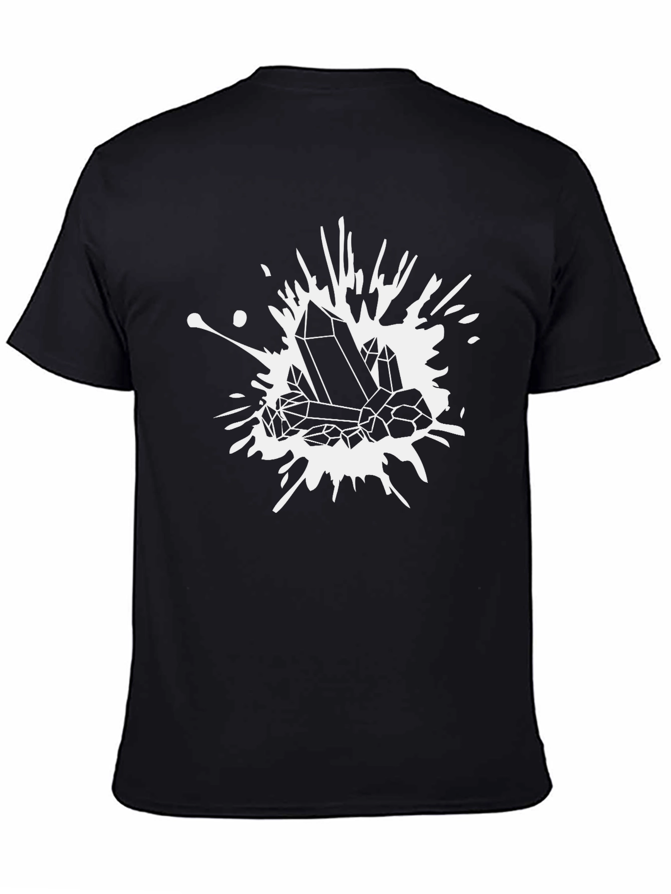 Black Crystals in Splash Black Graphic Tee - Modern Style view 4