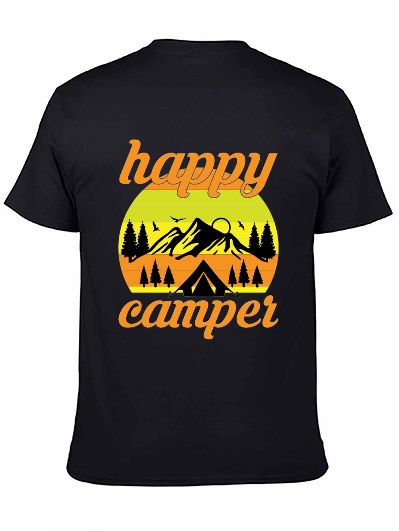 Black Happy Camper Graphic T-Shirt - Outdoor Adventure view 4