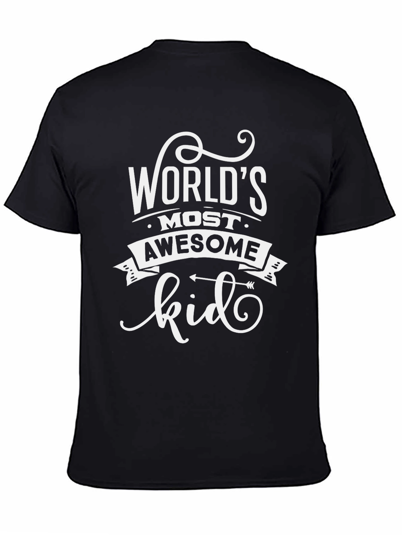 Black World's Most Awesome Kid Graphic T-Shirt view 4