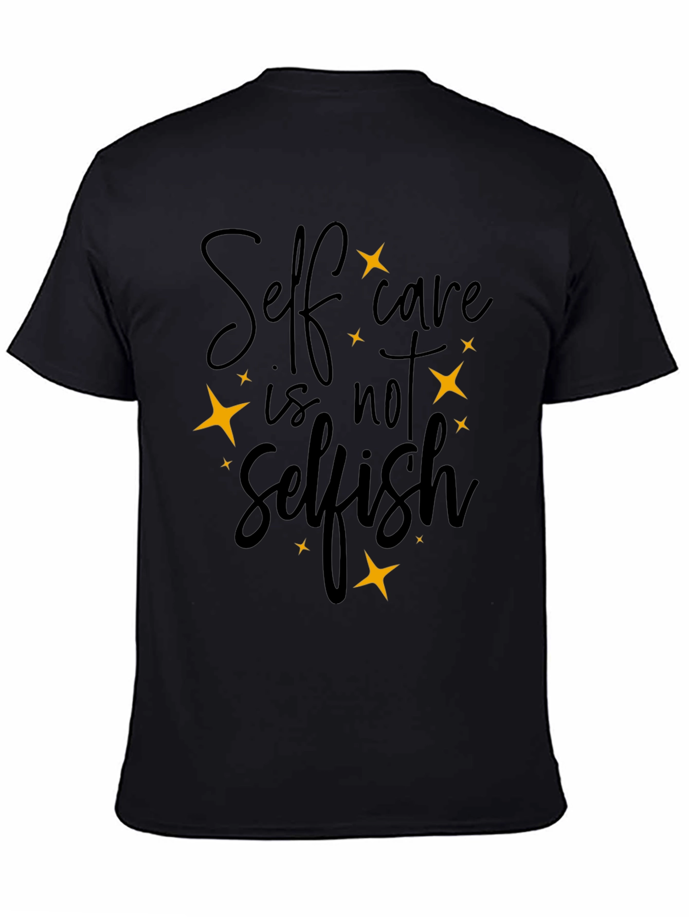 Black Self-Care T-Shirt: Black Motivational Tee view 4
