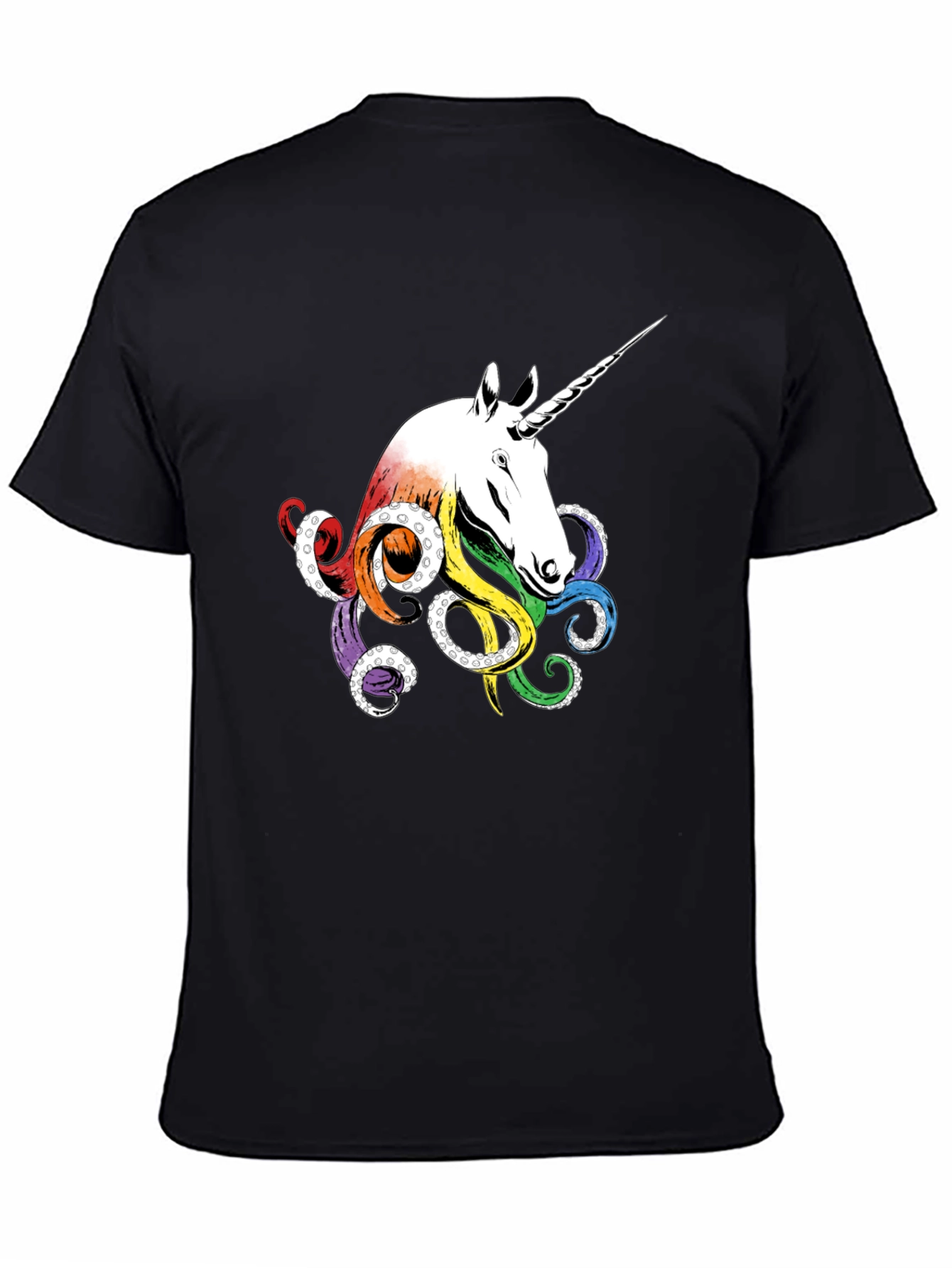 Black Unicorn Octopus T-Shirt - Unique Graphic Tee view 4