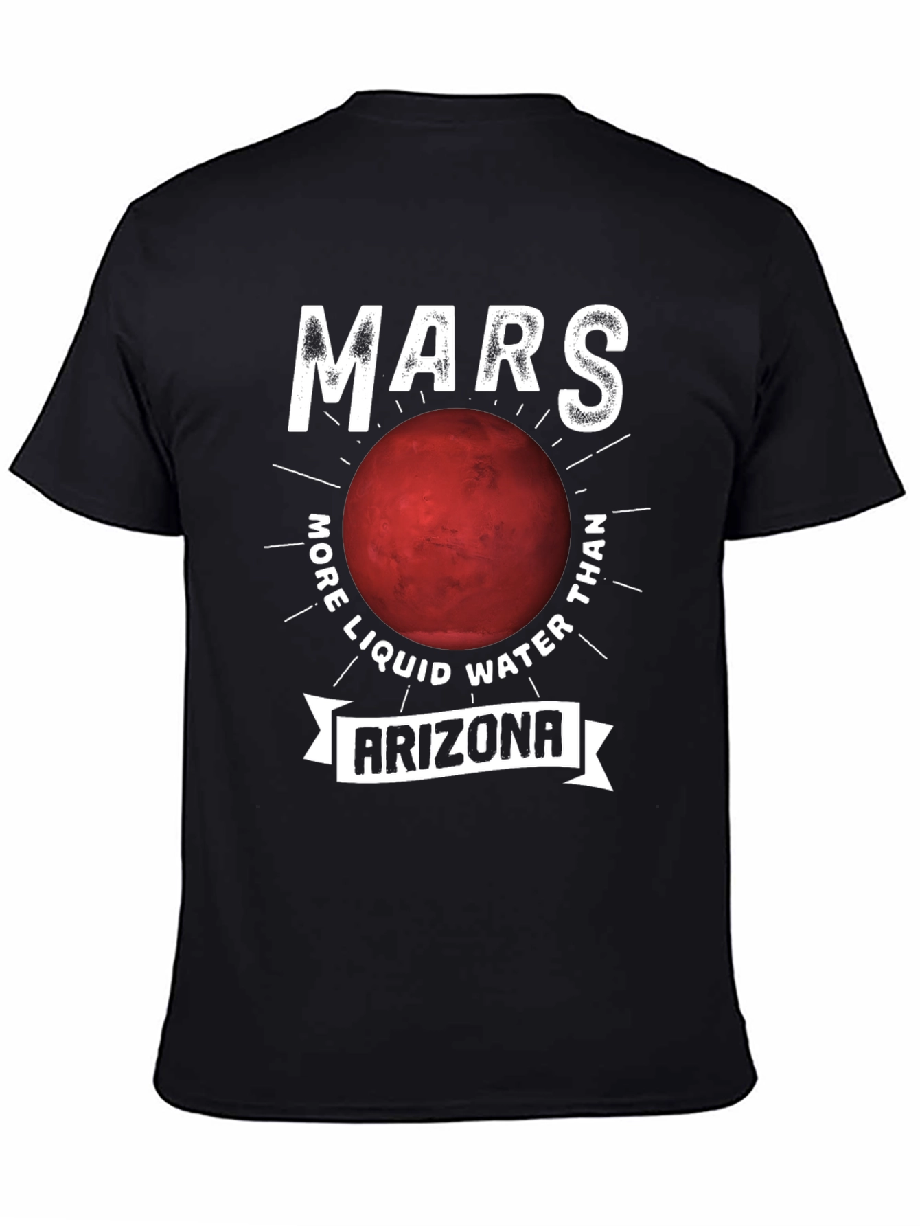 Black Mars Arizona Graphic T-Shirt - Funny Space Tee view 4
