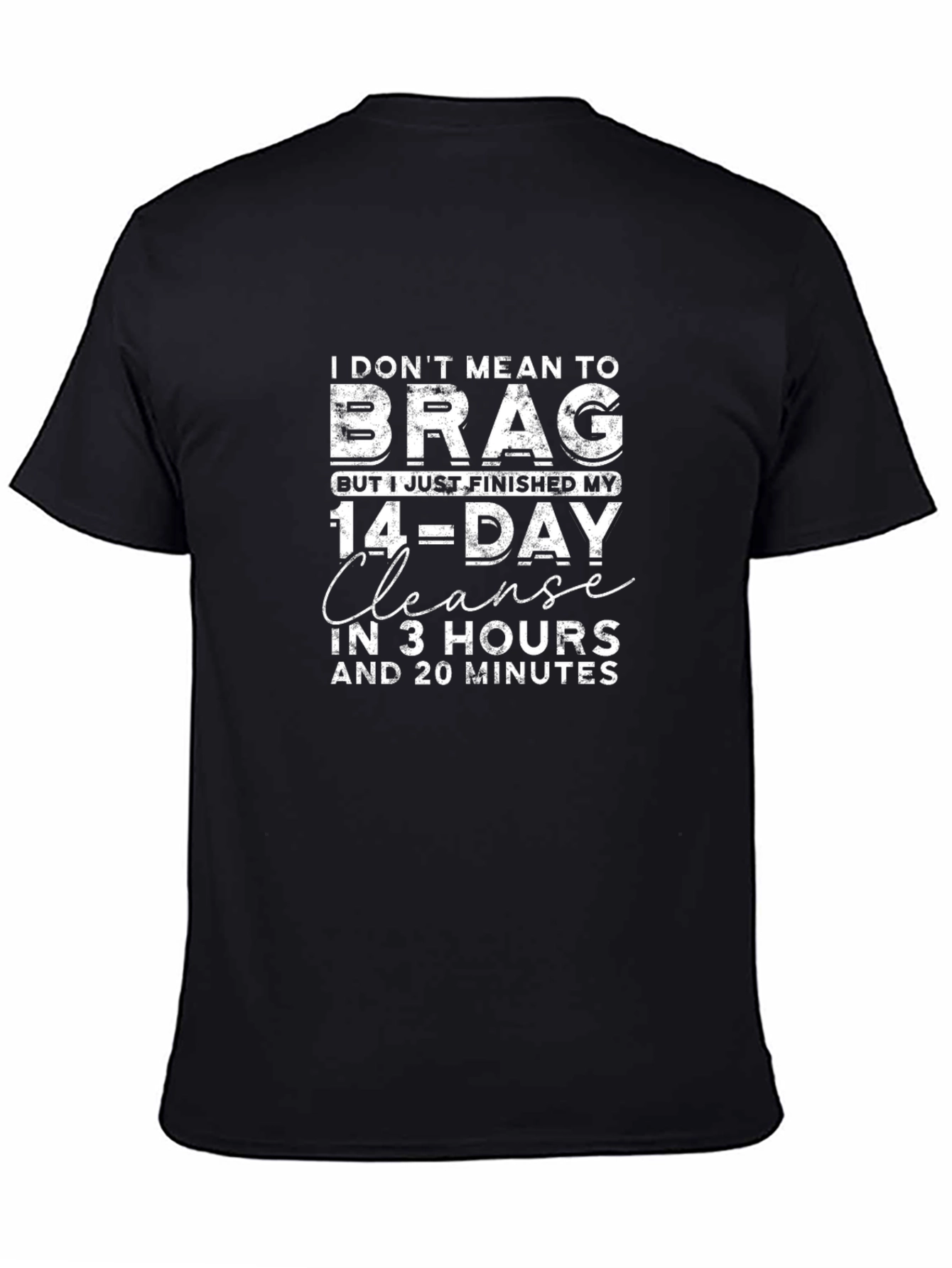 Black Funny 14-Day Cleanse T-Shirt view 4