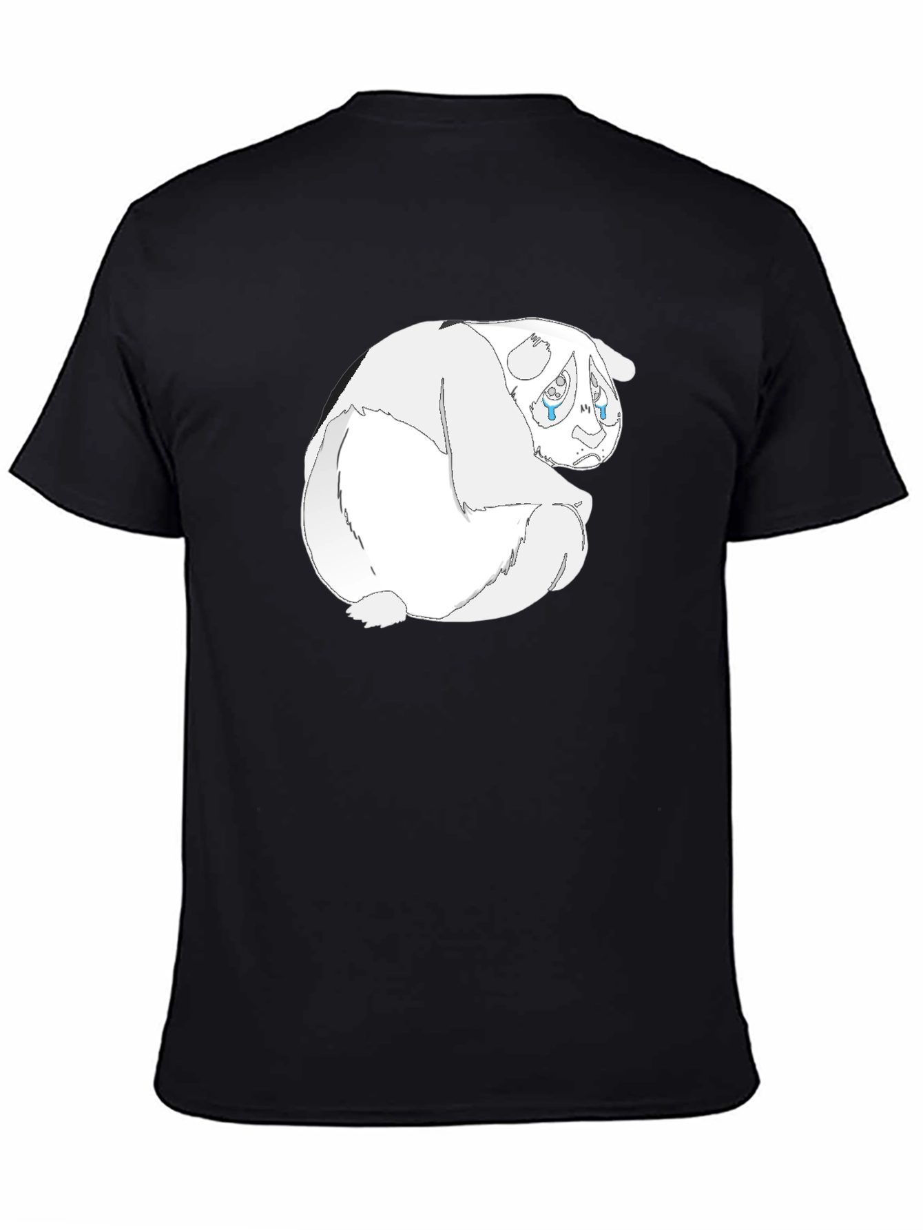 Black Sad Panda Graphic Tee - Black Cotton Blend view 4