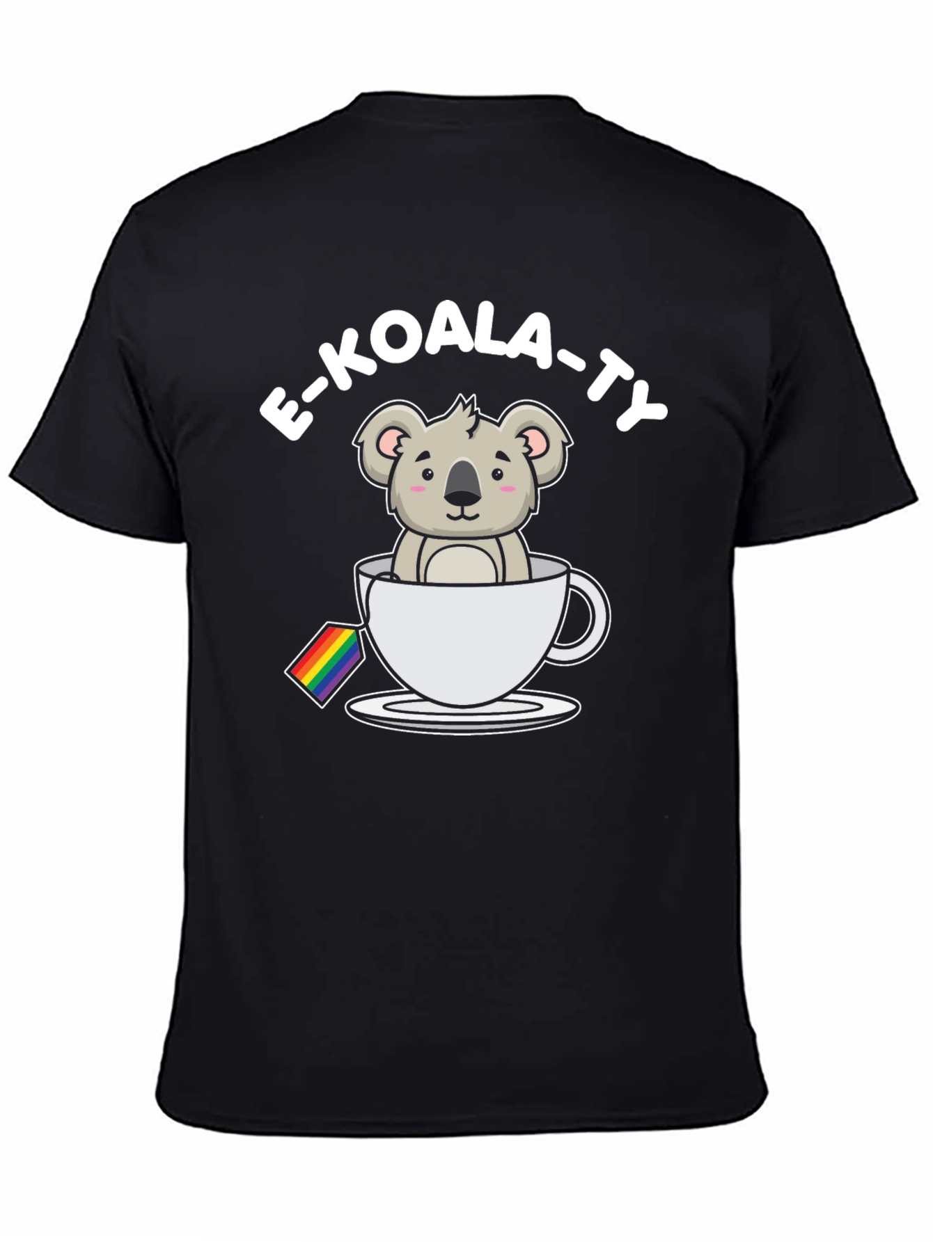 Black E-KOALA-TY LGBT Pride T-Shirt view 4